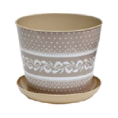 Кашпо круглое "Миссони" 2.2л с поддоном (латте)