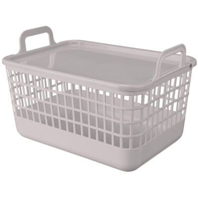 Корзина универсальная "KOBO" 12л с крыш. 320x224x210мм (Светло-бежевый) (то)