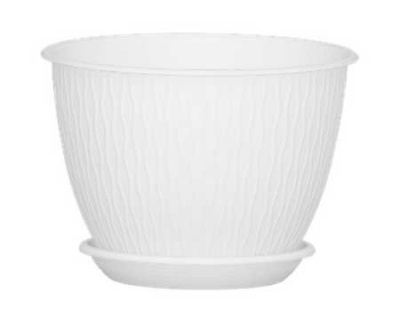 Горшок "Корсика", D17, с поддоном 1,8л белый (то)