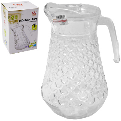 Кувшин стеклянный с пластиковой  крышкой (h-20см)