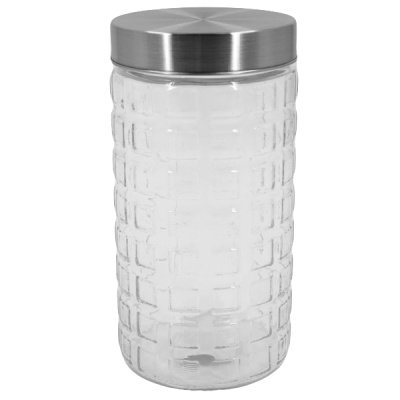 Банка для сыпучих продуктов стеклянная с мет крышкой 11*22см