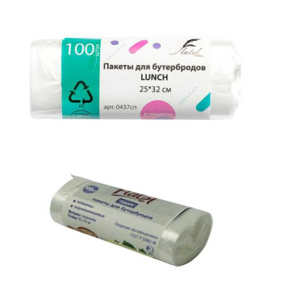 Flatel Пакеты для бутербродов ЛАНЧ 25*32см 105 в рул. 6мкм
