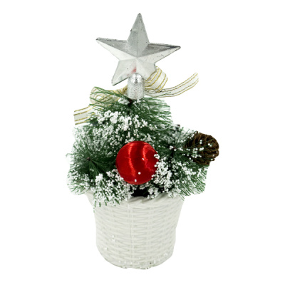 Елка декорированная, в горшке, 20см