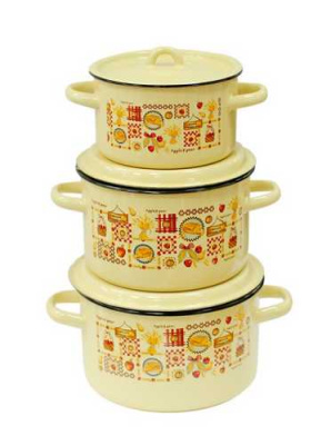 Набор №33 кастрюль цилиндр. Садовая песня 1,5/2,9/3,9л