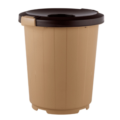 Бак 105л с крышкой воронкой на колесах (бежевый)