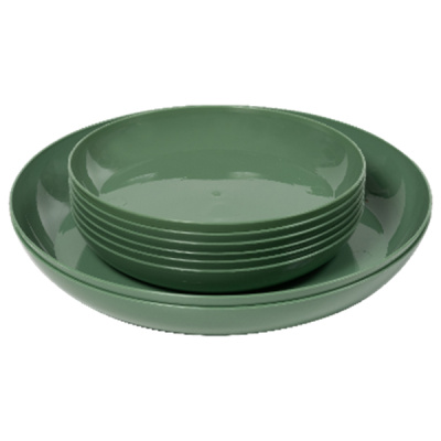 Набор тарелок 8 шт.(d255мм 2шт + d185мм 6шт) (темно-зелёный) (то)