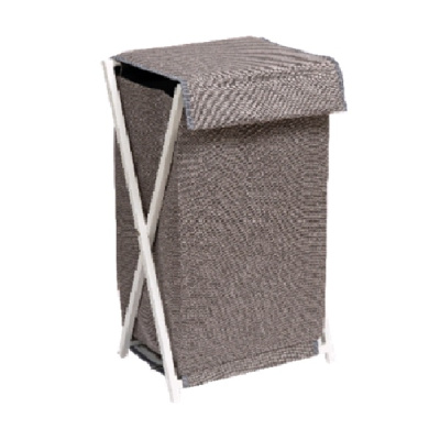 Корзина складная для белья "Элит" 360х265х650мм (серый/белый) (хпп) (то)