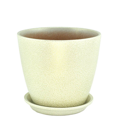 Горшок Глянец бутон мет.бел/зол 15см (ГЛ 07/2)