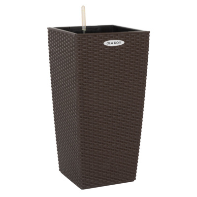 Кашпо RATTAN 31литр OLA DOM (антрацит)