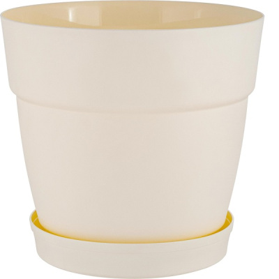 Горшок для цветов Villa de Fiori D200мм с поддоном 4л белоснежный жасмин (то)