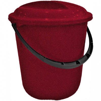 Ведро 12л Rock'n'Roll с крышкой (бордо)(то)
