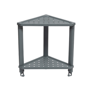 Полка угловая VIKEA подвесная 2-х ярусная (серый) (то)