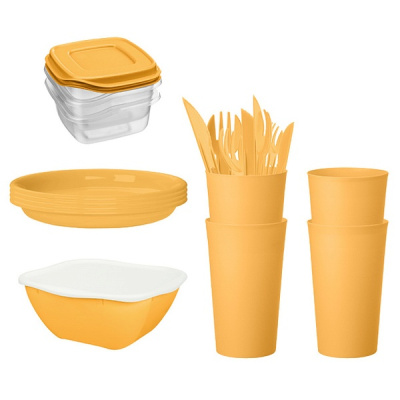 Комплект для пикника 19 предметов на 4 персоны (Желтый)(то)