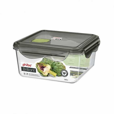 Контейнер для продуктов герметичный с клапаном "BRILLIANT" квадратный 1,15л (то)