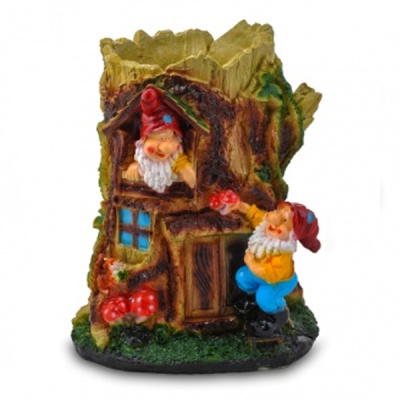 Кашпо "Пень с гномами"