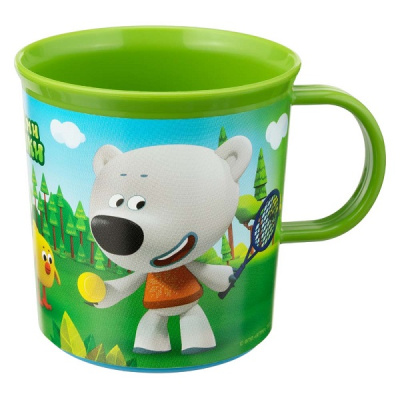 Кружка детская с декором и нескользящим дном 200мл "МИ-МИ-МИШКИ"  (Зеленый)(то)