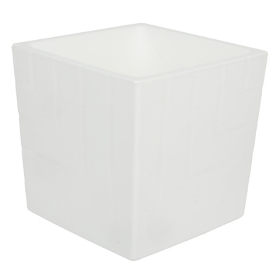 Горшок Квадро 1,2л с цв. вкладкой Белый