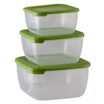 Комплект контейнеров для СВЧ (3шт) 0,46+0,95+1,5л квадратный (то)
