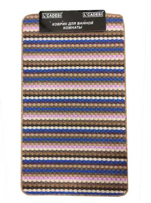 Коврик для ванной SUPER ECO 60х100 из 1 шт с лиловой полоской