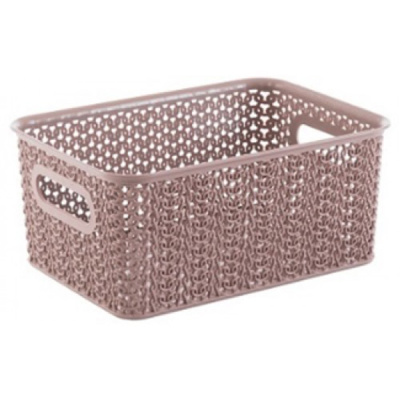 Корзинка "Вязь" 3л 235х173х105мм (розовый нюд) (то)