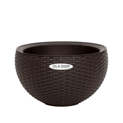 Кашпо круглое RATTAN 5литров OLA DOM (коричневый)
