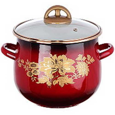 Кастрюля эмал сфер 4,5л Золото стекл кр