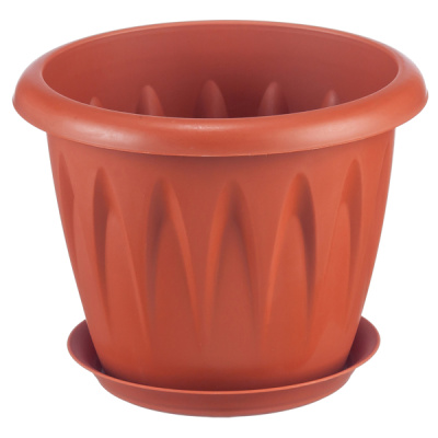 Кашпо АЛИЦИЯ с поддоном D140 мм 1л