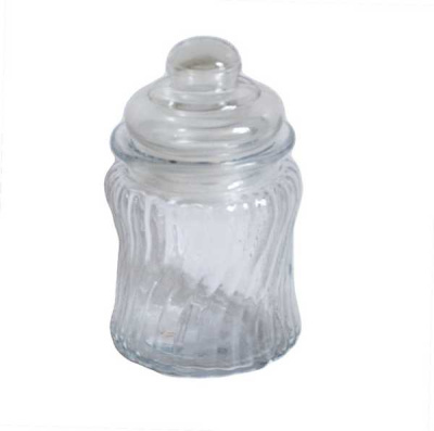 Банка стеклянная с крышкой Ф-7см H-12см