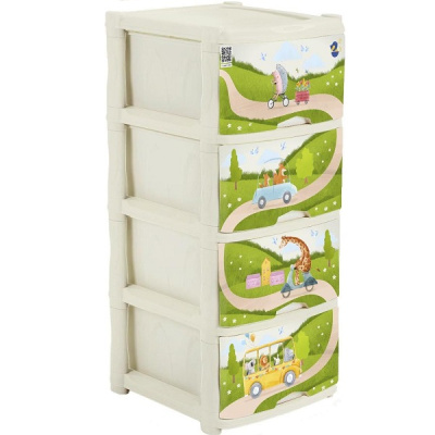 Комод детский Lalababy Play with Busy Animals 4 ящика (то)