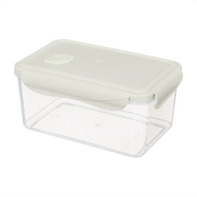 Контейнер для холодильника и СВЧ "ECO STYLE" с клапаном 1,6л прямоуг. св.серый (то)