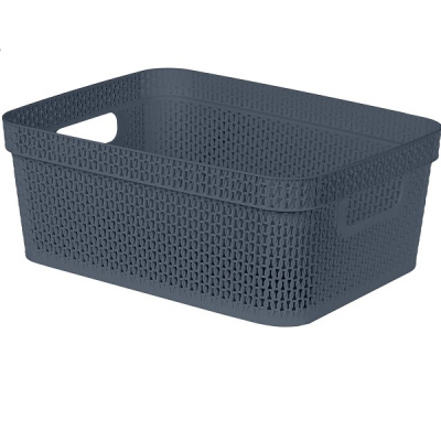 Корзина прямоугольная Ajur 11л космический серый (то)