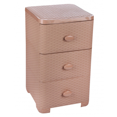 Комод 3-х секционный "Плетёнка"  (какао) (то)