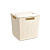 Коробка "Береста" 23л с крышкой квадр.(слоновая кость)  (то)