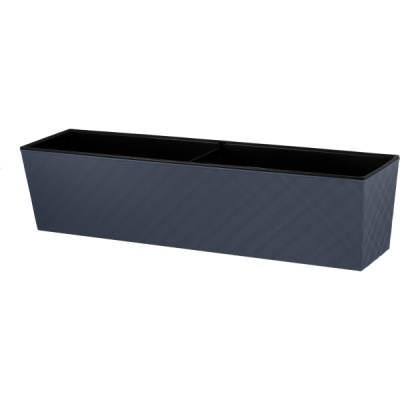 Ящик балконный 60см Manhattan Cube c дренажной вставкой вулканический серый (то)