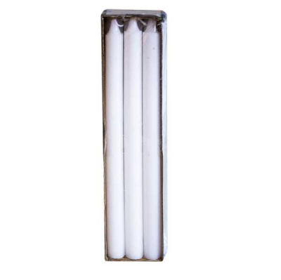 Свечи классические, белые, набор 6шт (24см)