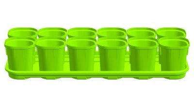 Набор горшков для рассады Smart Solution с поддоном 12х200мл черн. (то)