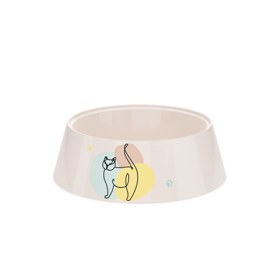 Миска ALTA 0,3л для кошек "Мур-мяу" (Светло-бежевый) (то)