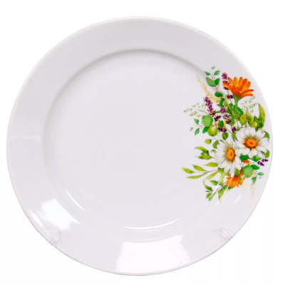Тарелка мелкая 240мм Луговые ромашки Гладкий край