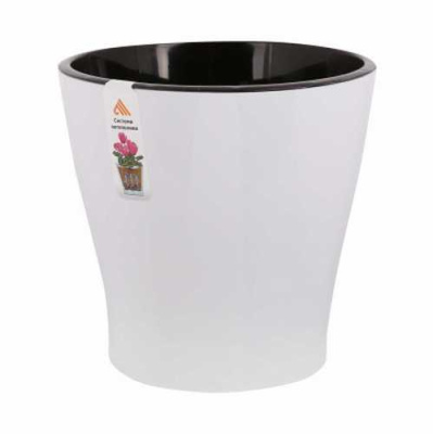 Горшок цв. для орхидеи 3,6л "Лея" двойной (белый) (то)